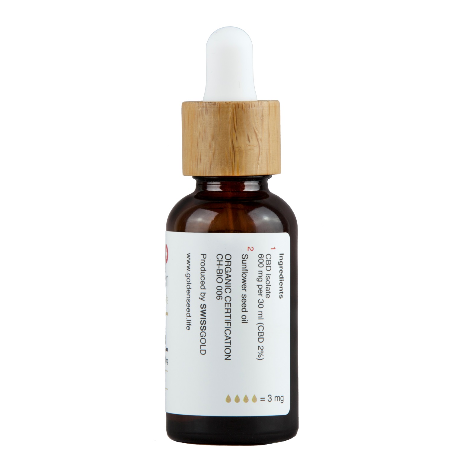 Масло Golden Seed CBD Isolate 2% 600 мг — изображение 3