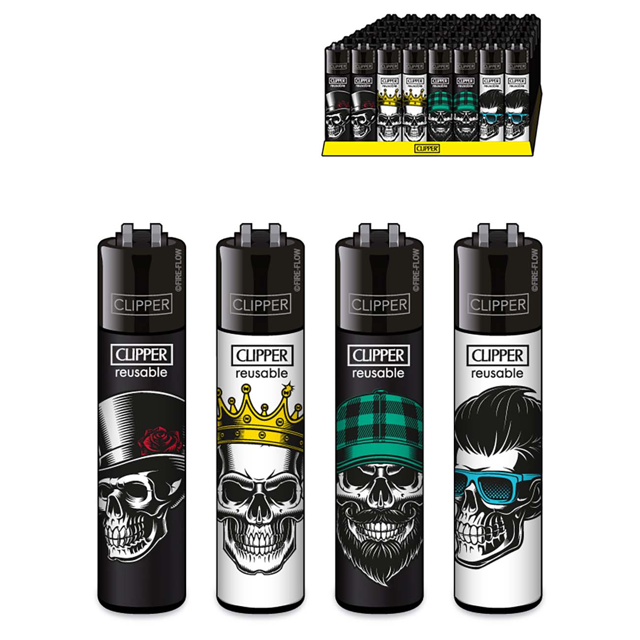 Зажигалка Clipper™ Skull Heads #1